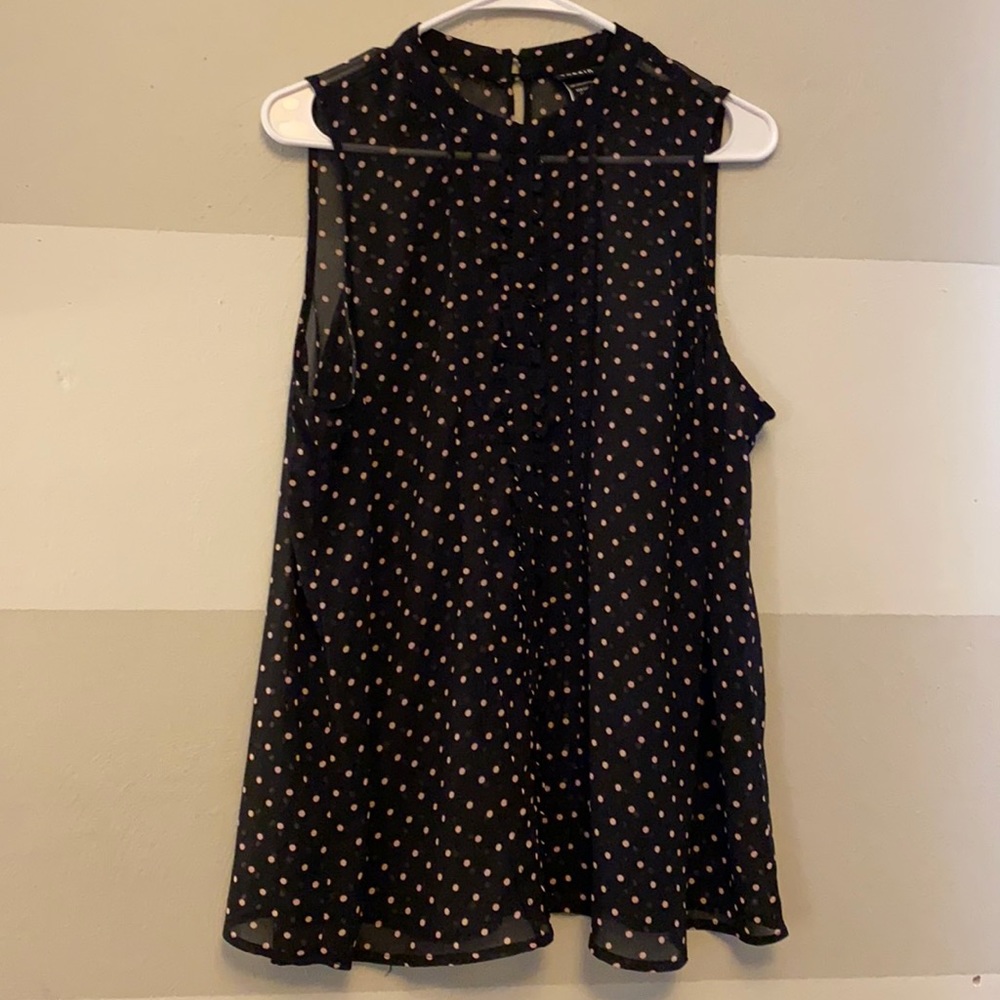 Torrid Sheer Polka Dot Sleeveless Top, size 1X